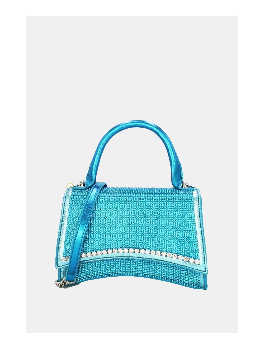 tom&eva Mini Sac à Main Strass-22P-5531-Bleu