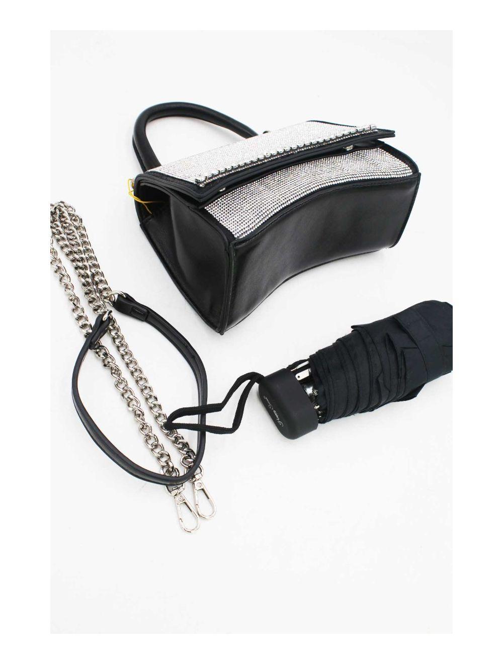 Tom&eva Mini Sac à Main Strass-22P-5531-Noir