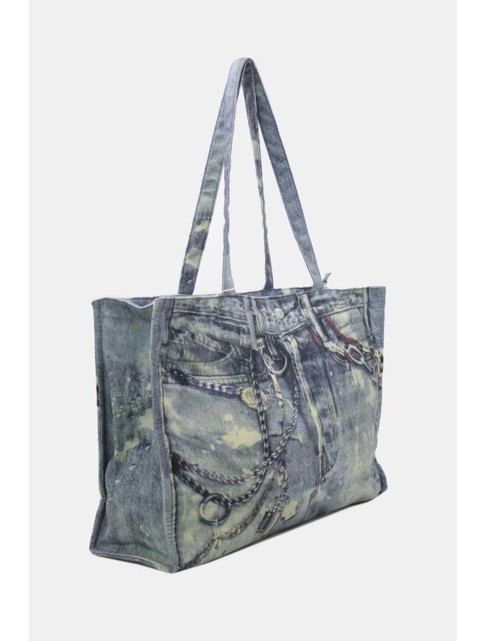 Tom&eva Oversize Sac Cabas En Jeans 24B-5999-Bleu