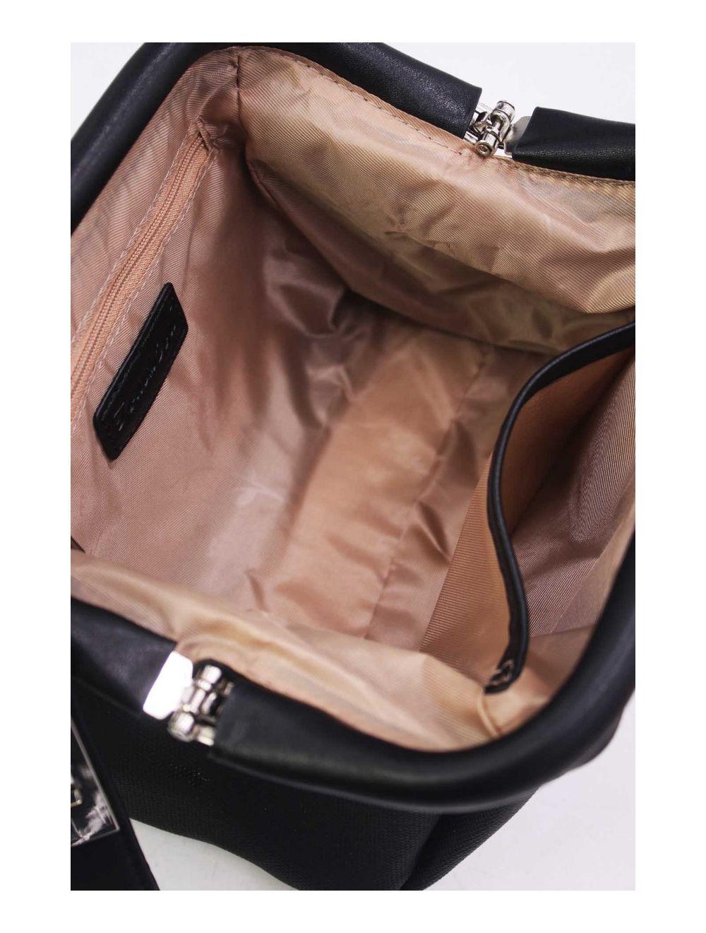 tom&eva Petit Sac à Main Effet Tissu 24P-6019-Noir