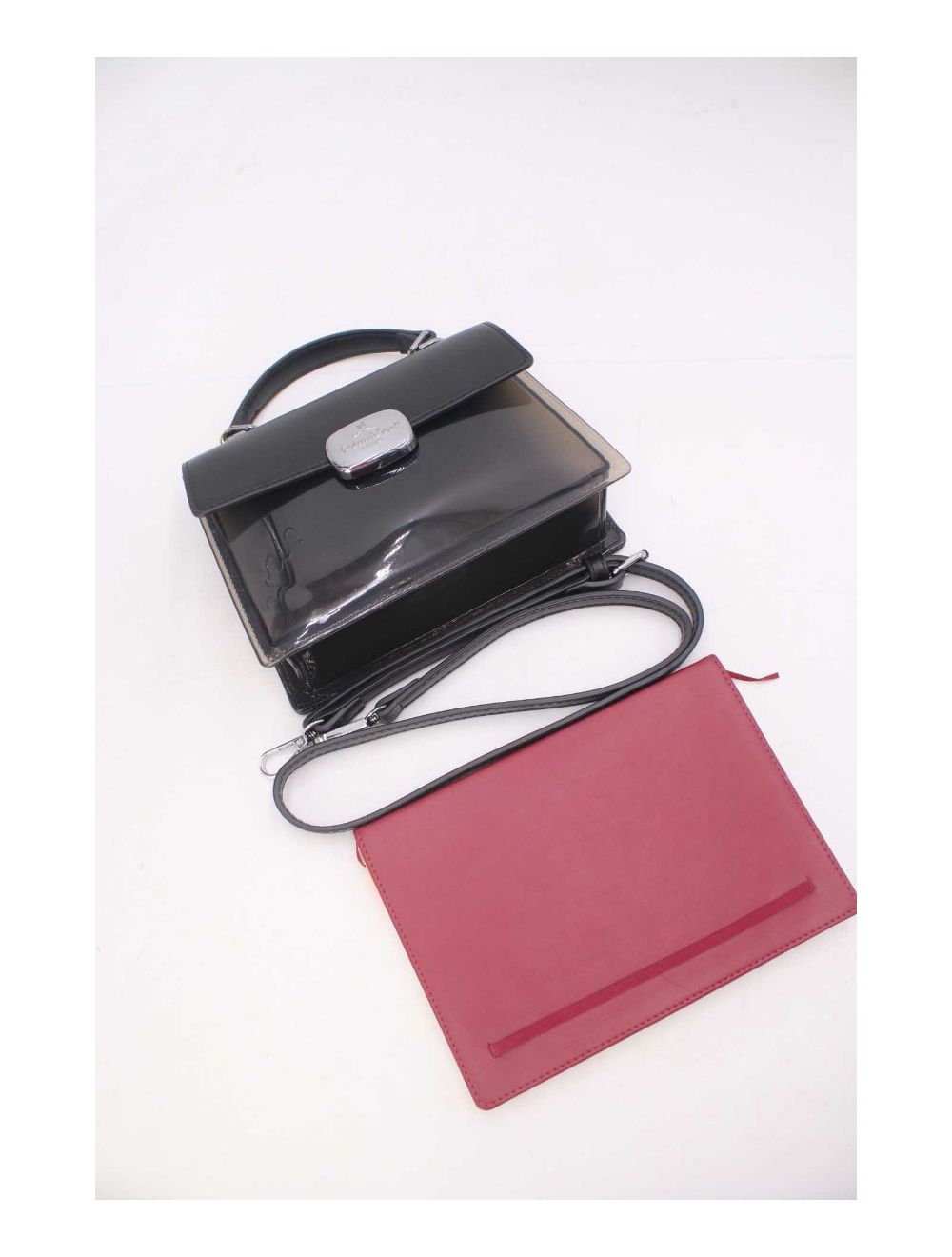 Tom&eva Petit Sac à Main Transparent 24P-6062-Noir