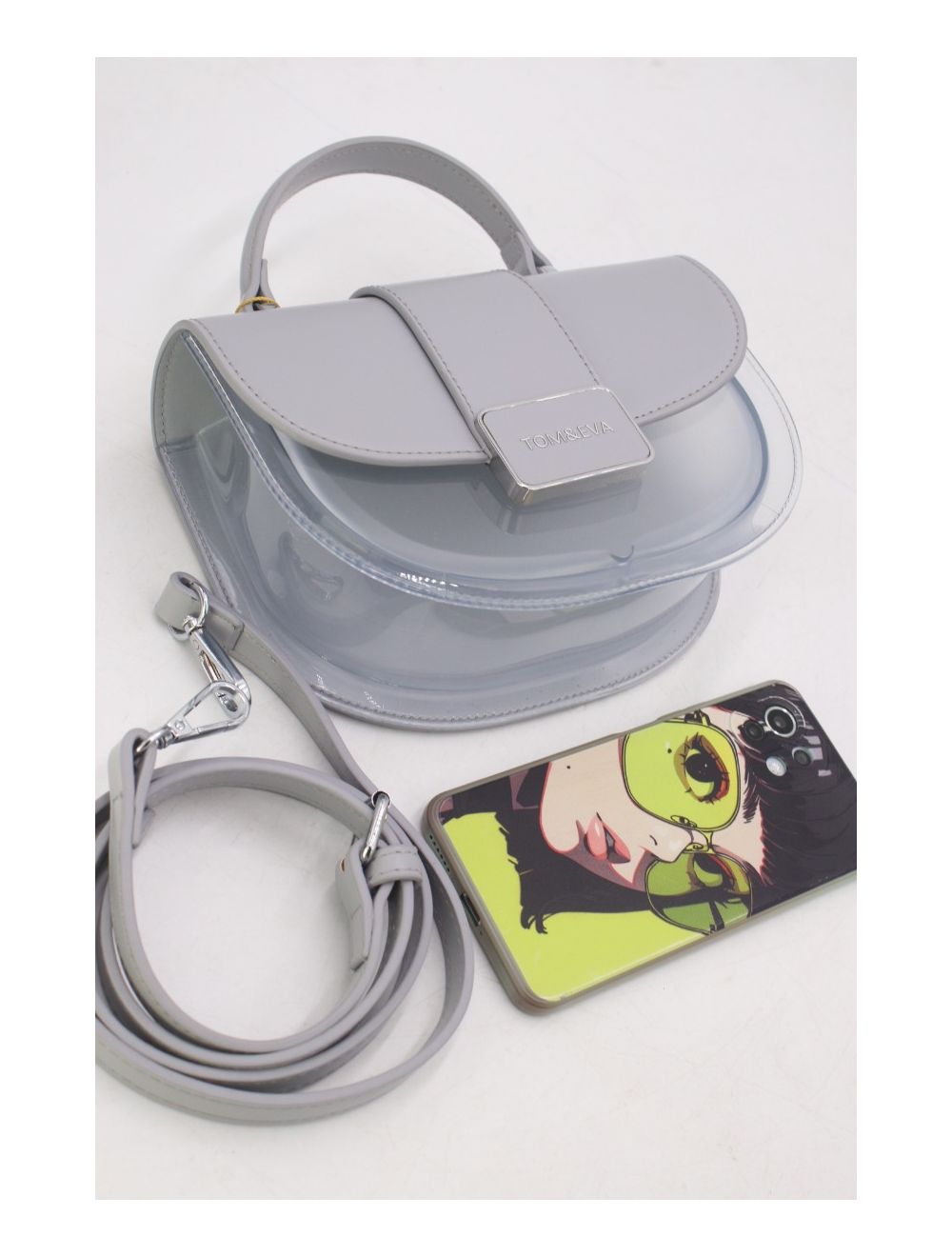 tom&eva Petit Sac à Main Transparent 24P-6063-Gris