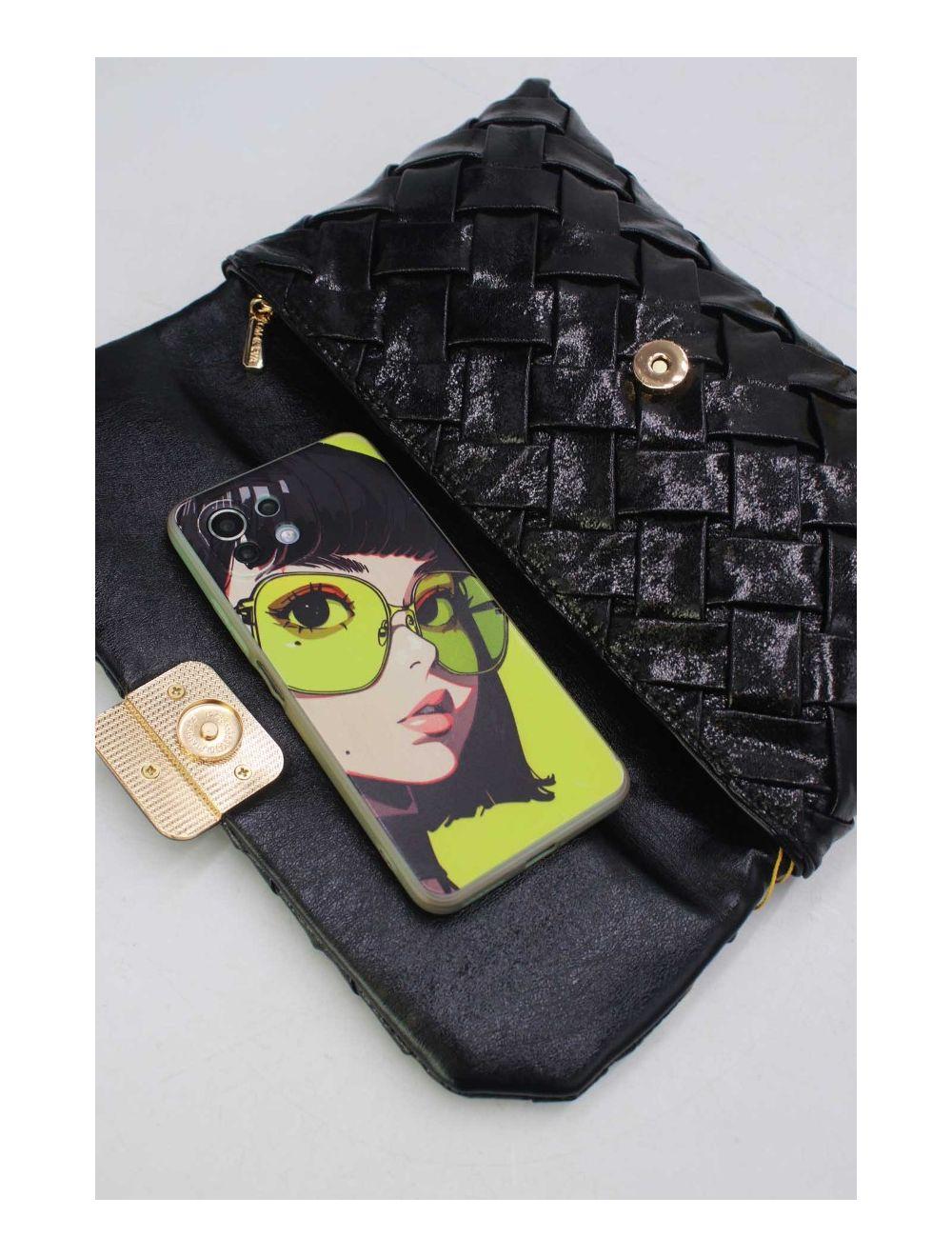 tom&eva Pochette Bandoulière Tressé 24P-5938-Noir