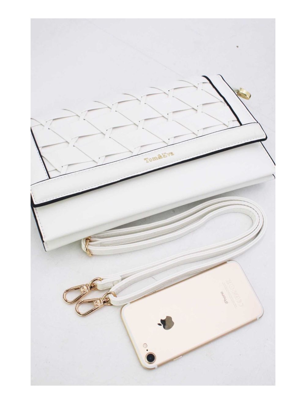 Tom&eva Pochette Bandoulière Tressé 24P-6122-Blanc