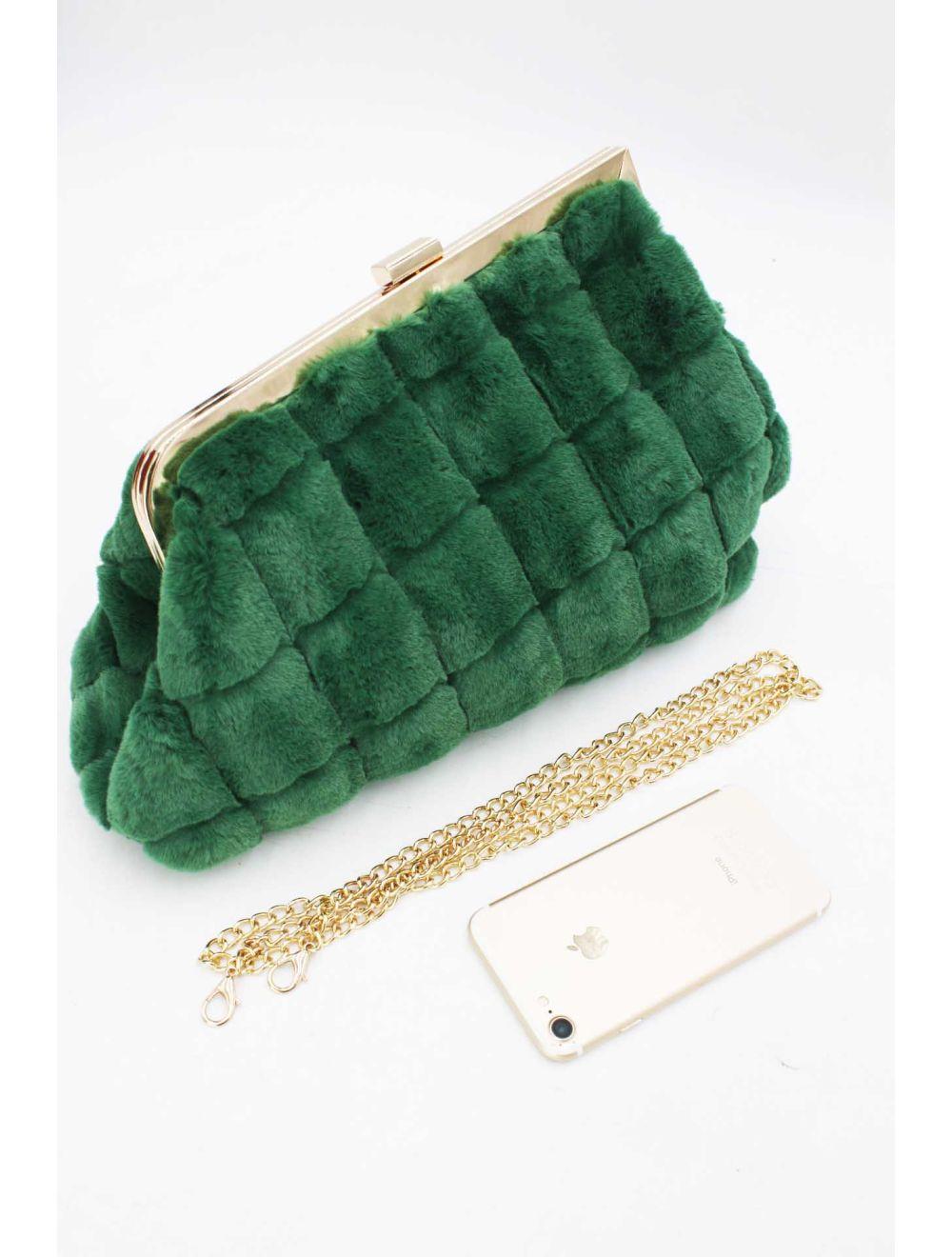 Tom&eva Pochette Fourrure Moumoute-22P-5390-Vert