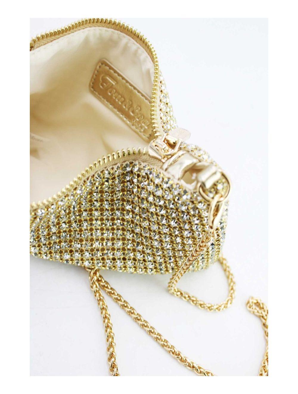 Tom&eva Pochette Soirée Avec Strasse -22P-5601-Gold