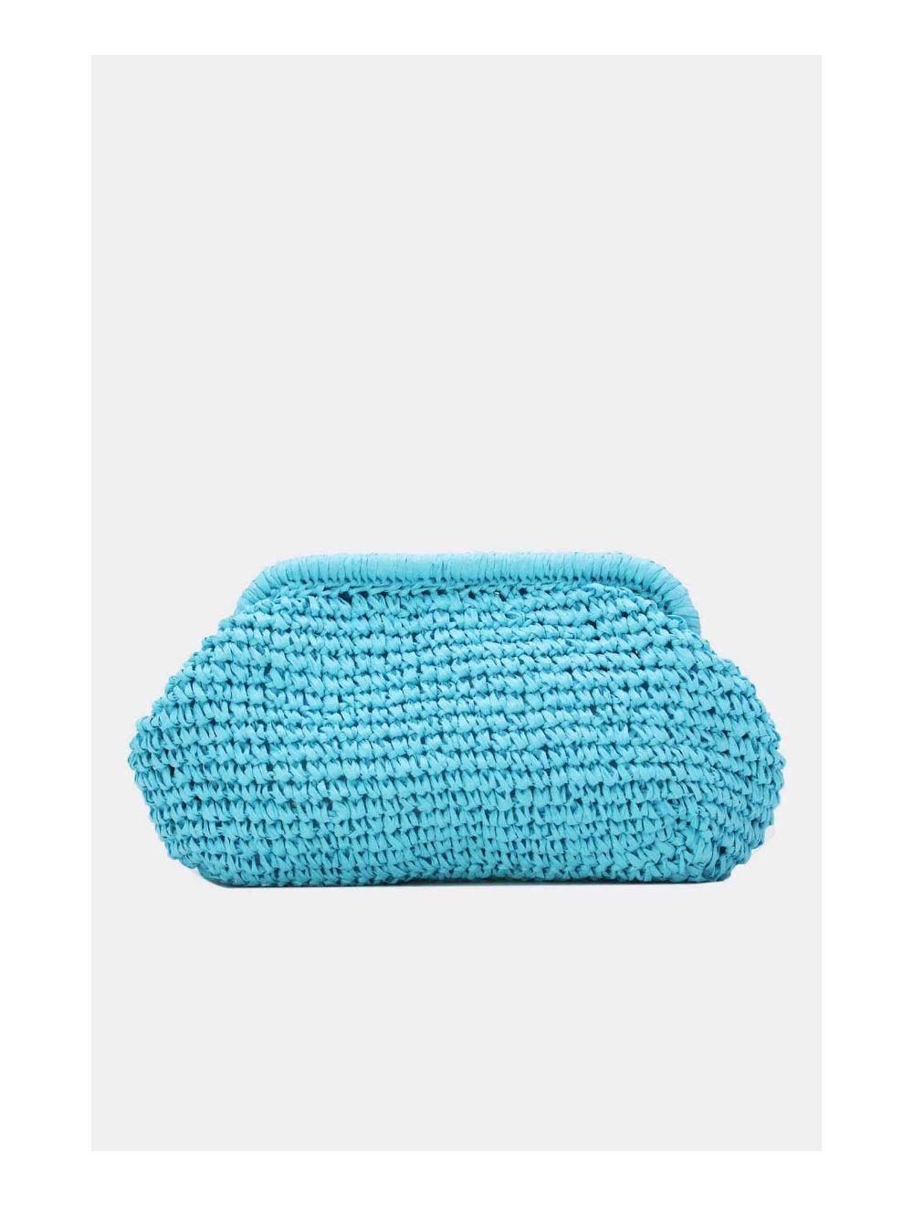 Tom&eva Pochette Structure En Paille 24P-6069-Bleu