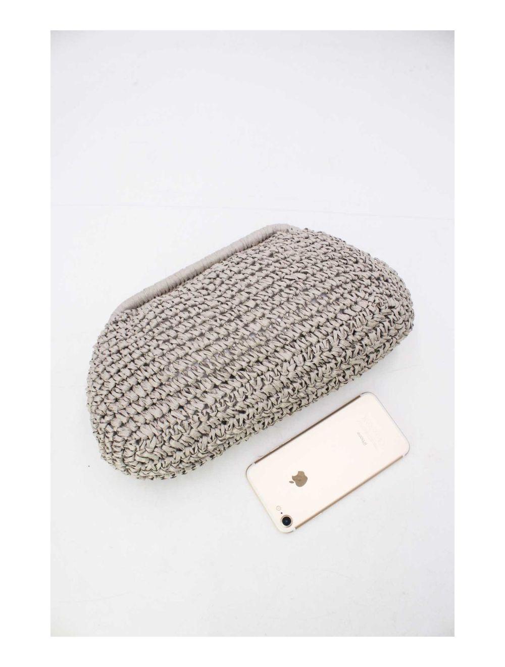 Tom&eva Pochette Structure En Paille 24P-6069-Gris