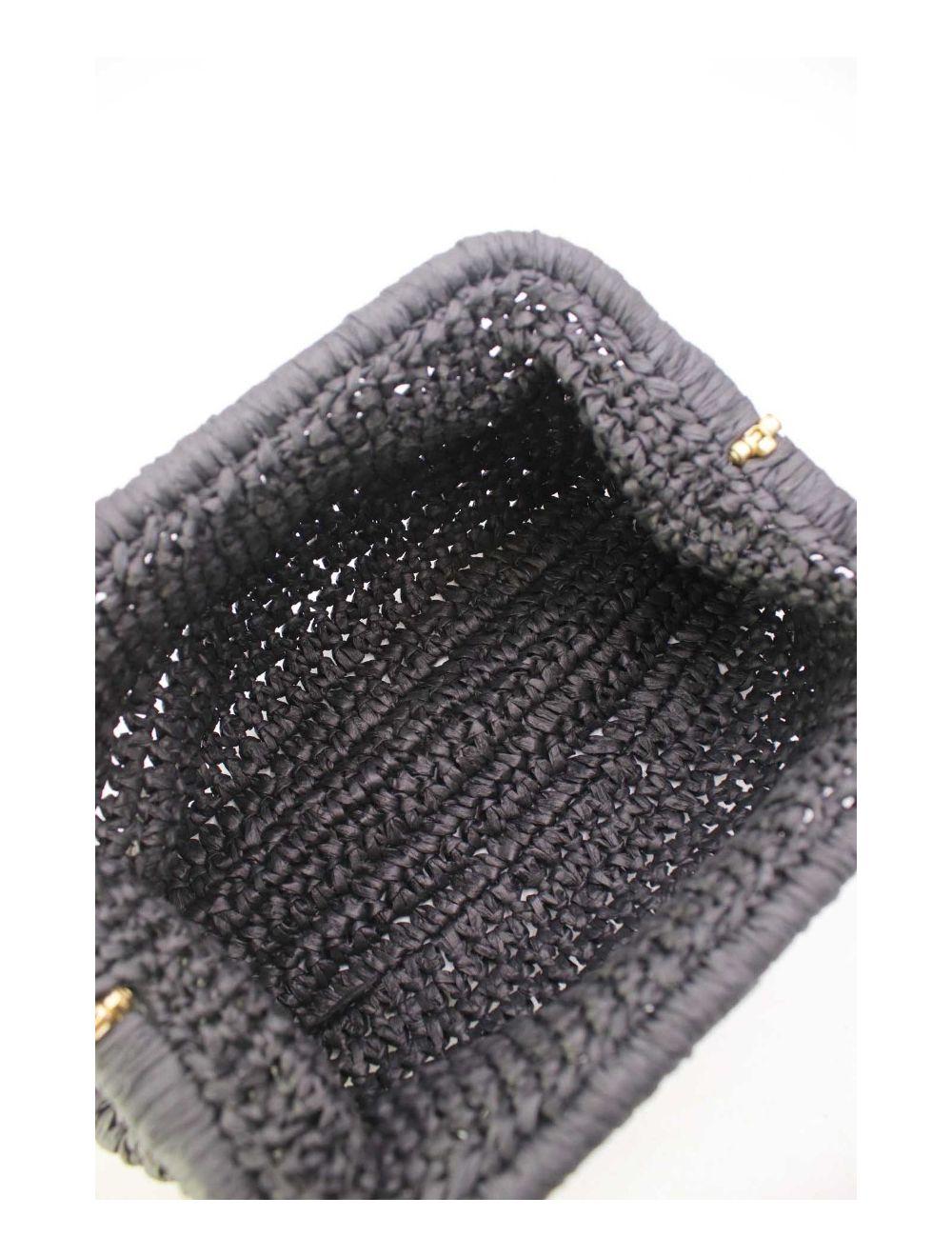 Tom&eva Pochette Structure En Paille 24P-6069-Noir