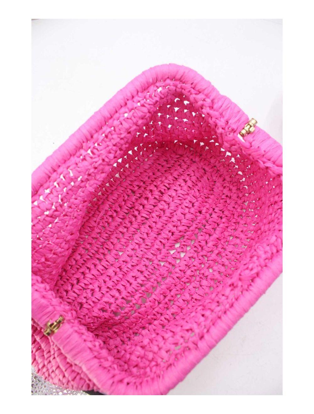 Tom&eva Pochette Structure En Paille 24P-6069-Rose