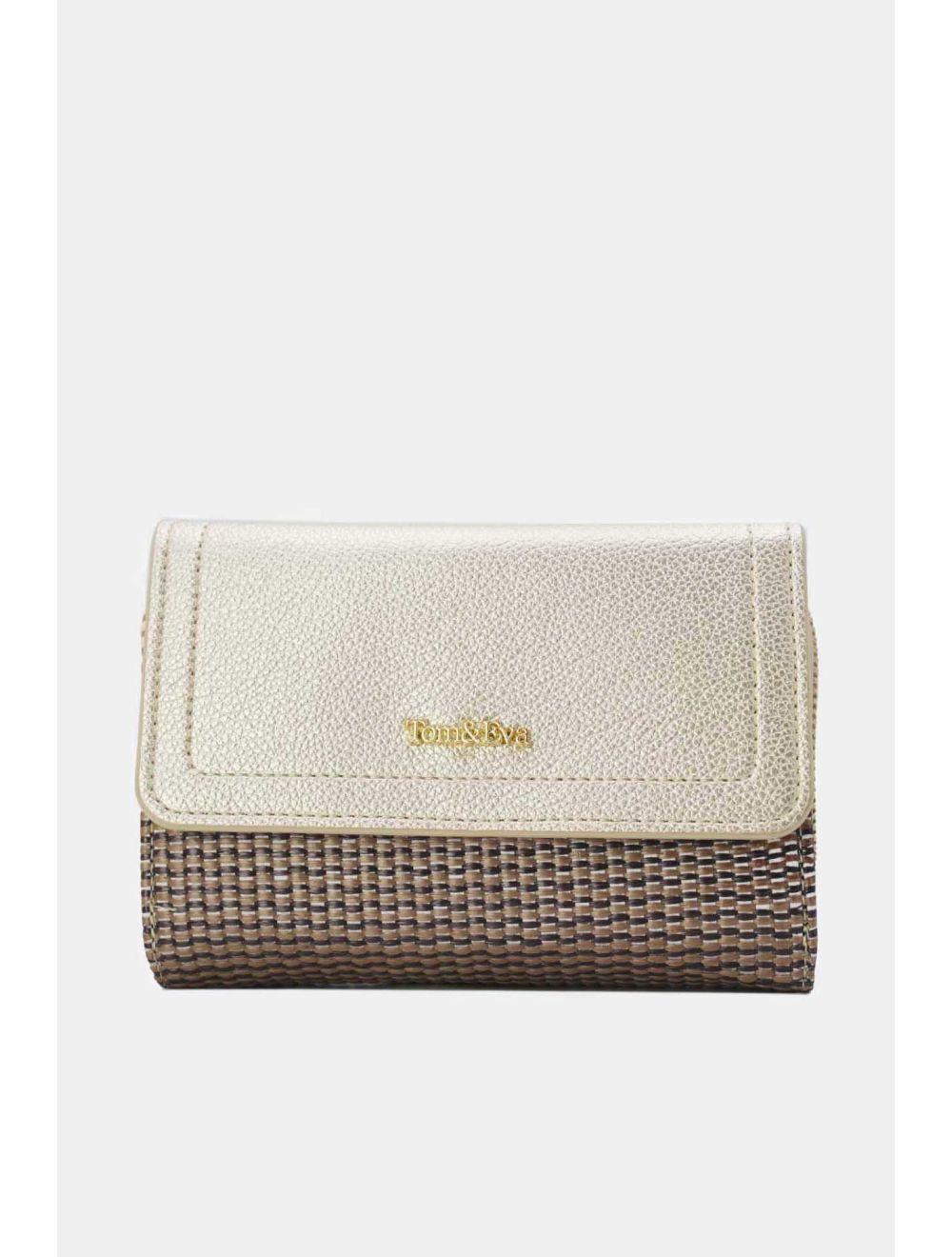 Tom&eva Portefeuille Femme Tressé 24P-5979-Dorée