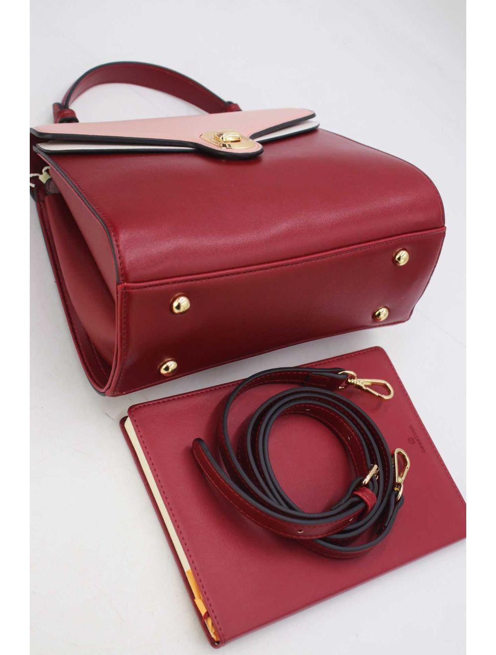 Tom&eva Sac à Main à Rabat Chic 24B-6072-Wine/Pink