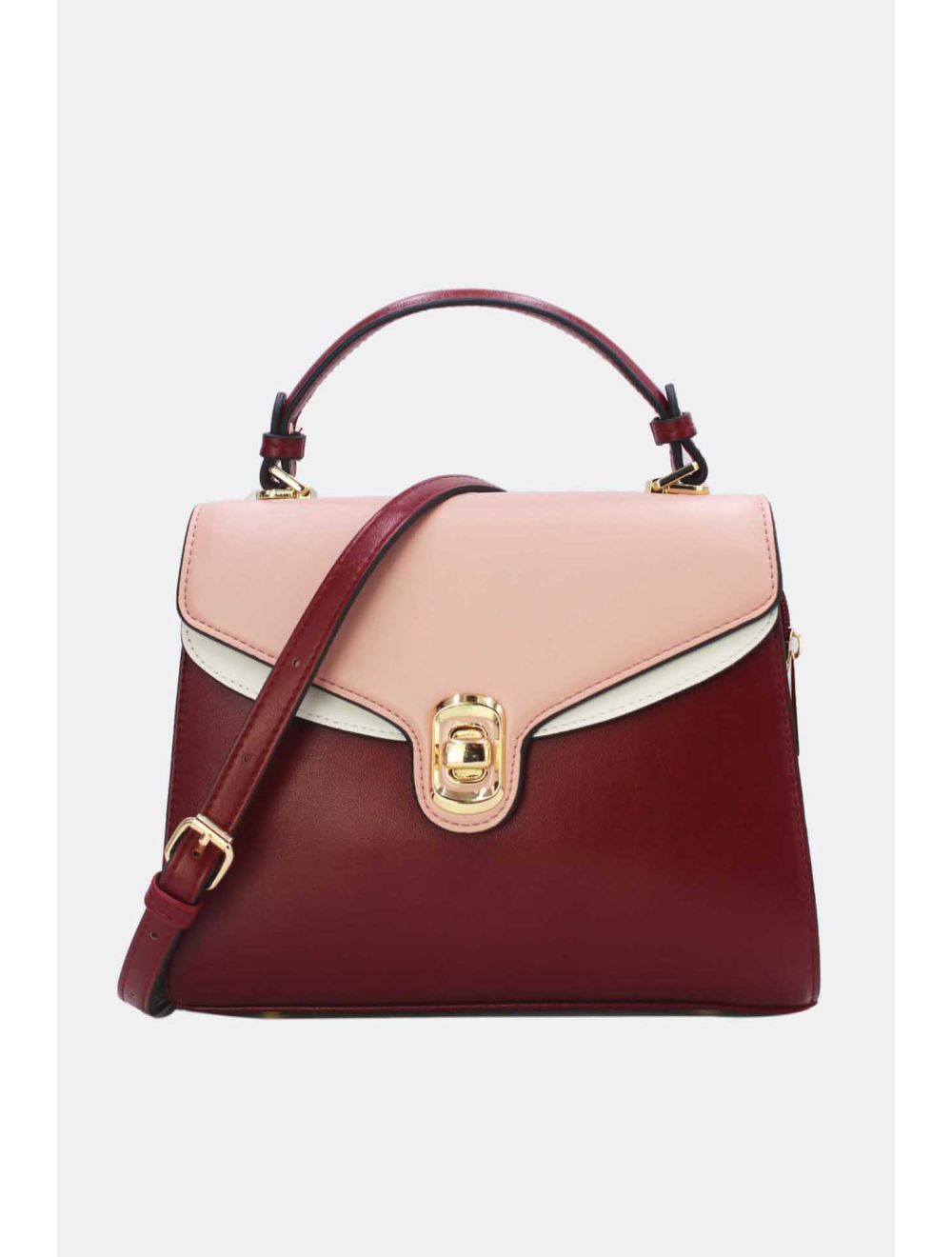 tom&eva Sac à Main à Rabat Chic 24B-6072-Wine/Pink