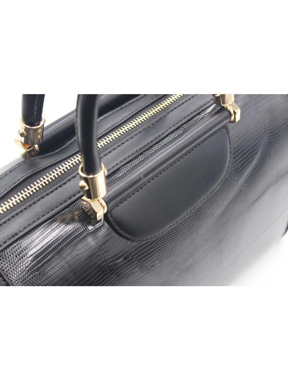 Tom&eva Sac à Main Bowling Bicouleur-8023-Noir