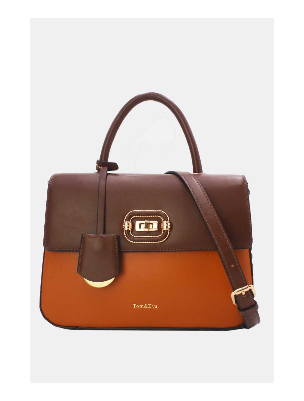 tom&eva Sac à Main Classique 24B-6054-Brown/Coffee