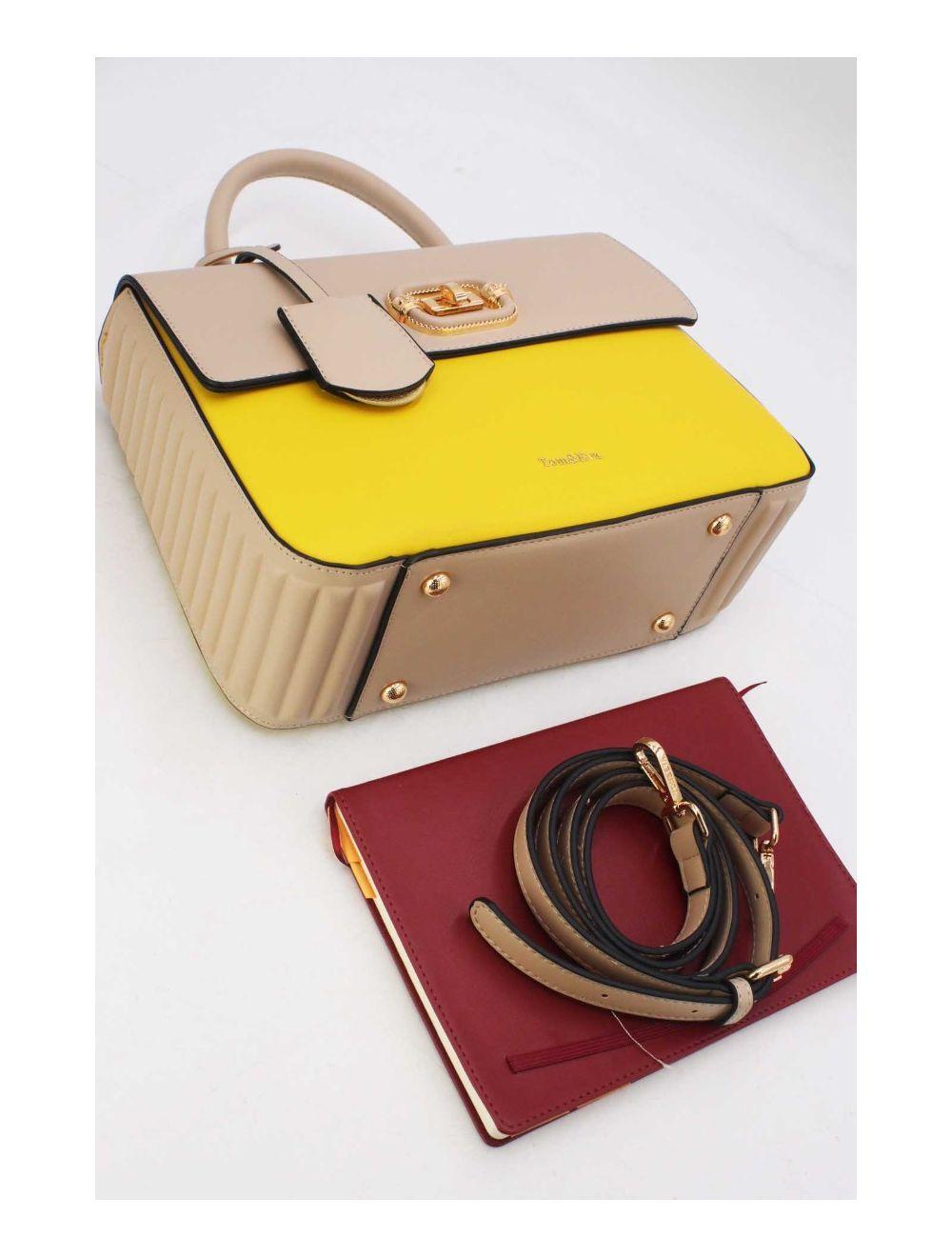 Tom&eva Sac à Main Classique 24B-6054-Yellow/Khaki