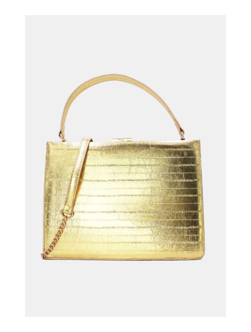 Tom&eva Sac à Main Effet Croco 24P-5870-Doré