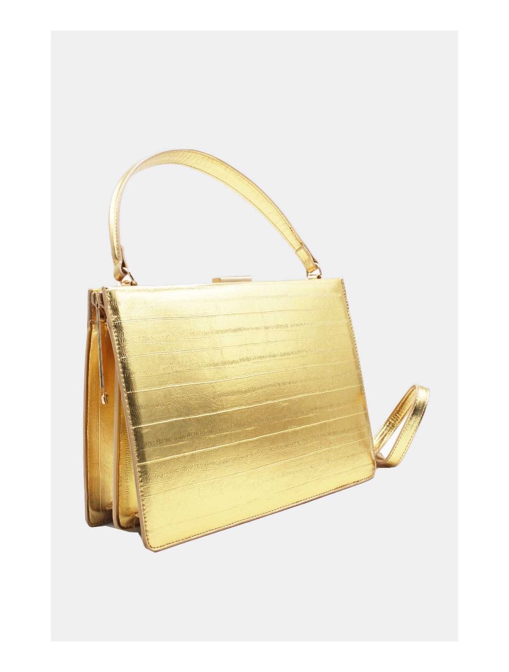 Tom&eva Sac à Main Effet Croco 24P-5870-Doré