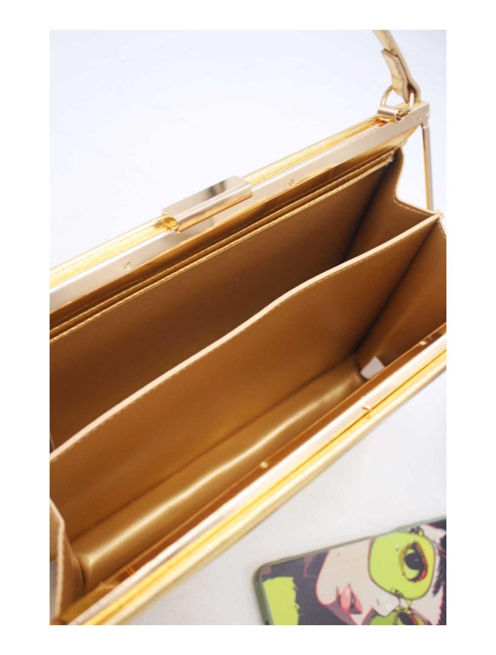 tom&eva Sac à Main Effet Croco 24P-5870-Doré