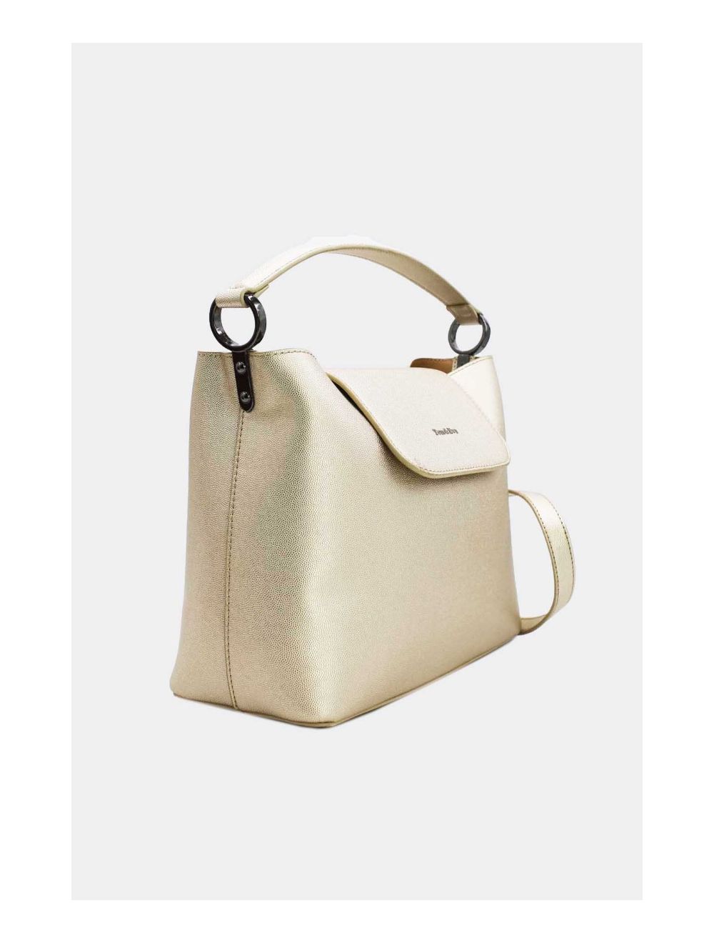 Tom&eva Sac à Main Effet Cuir à Rabat-6727-Gold