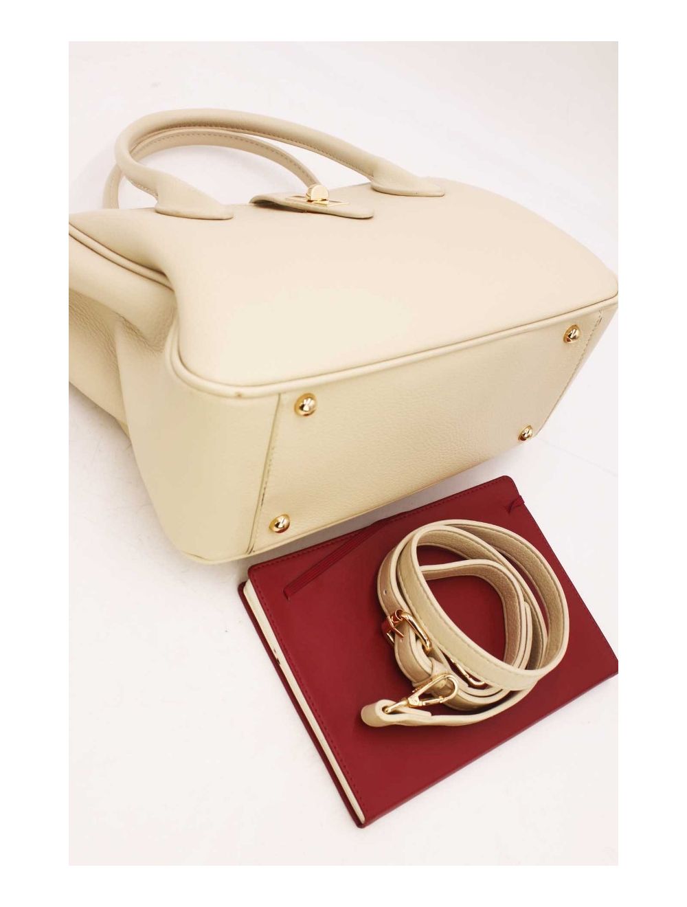 tom&eva Sac à Main Effet Cuir Grainé 6956 -Beige