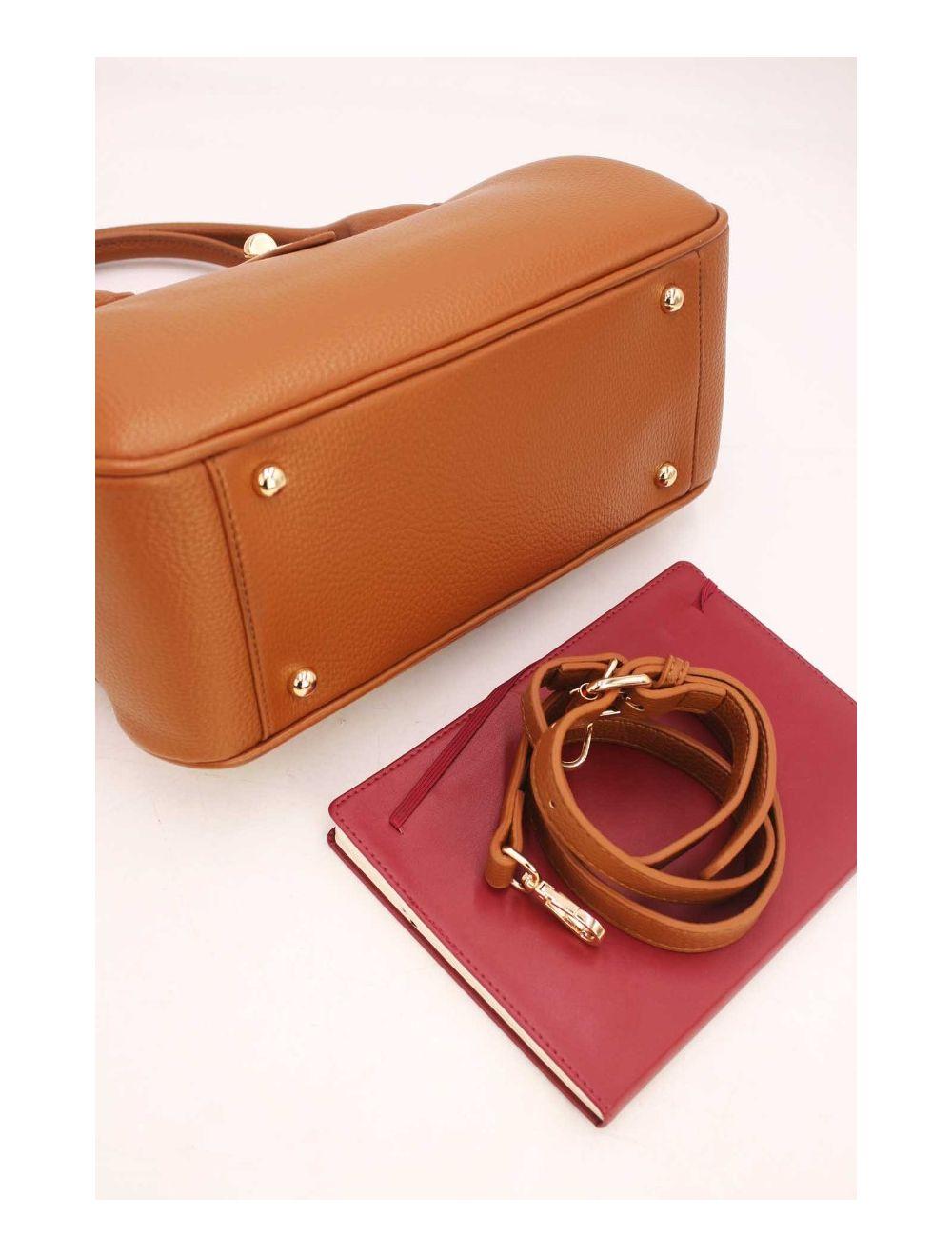 tom&eva Sac à Main Effet Cuir Grainé 6956 -Marron