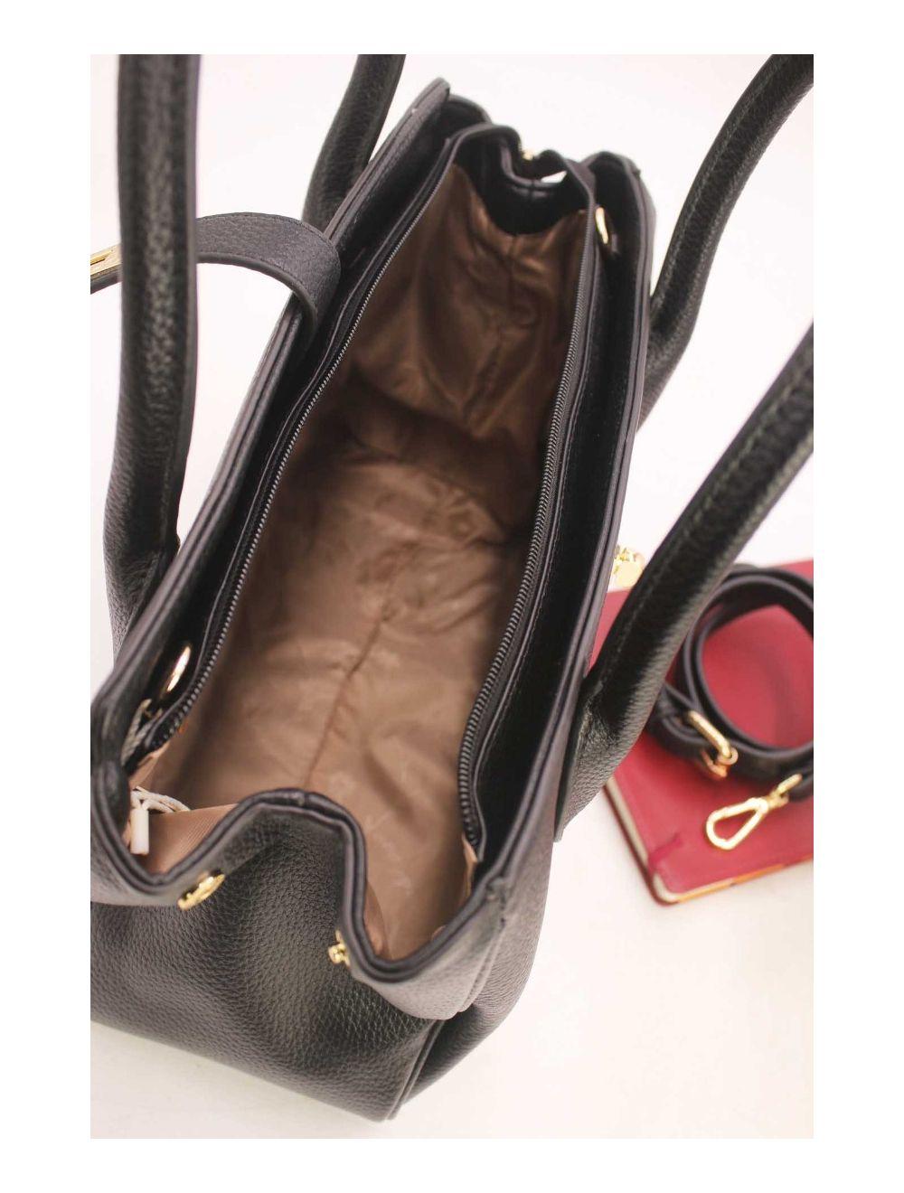 Tom&eva Sac à Main Effet Cuir Grainé 6956 -Noir