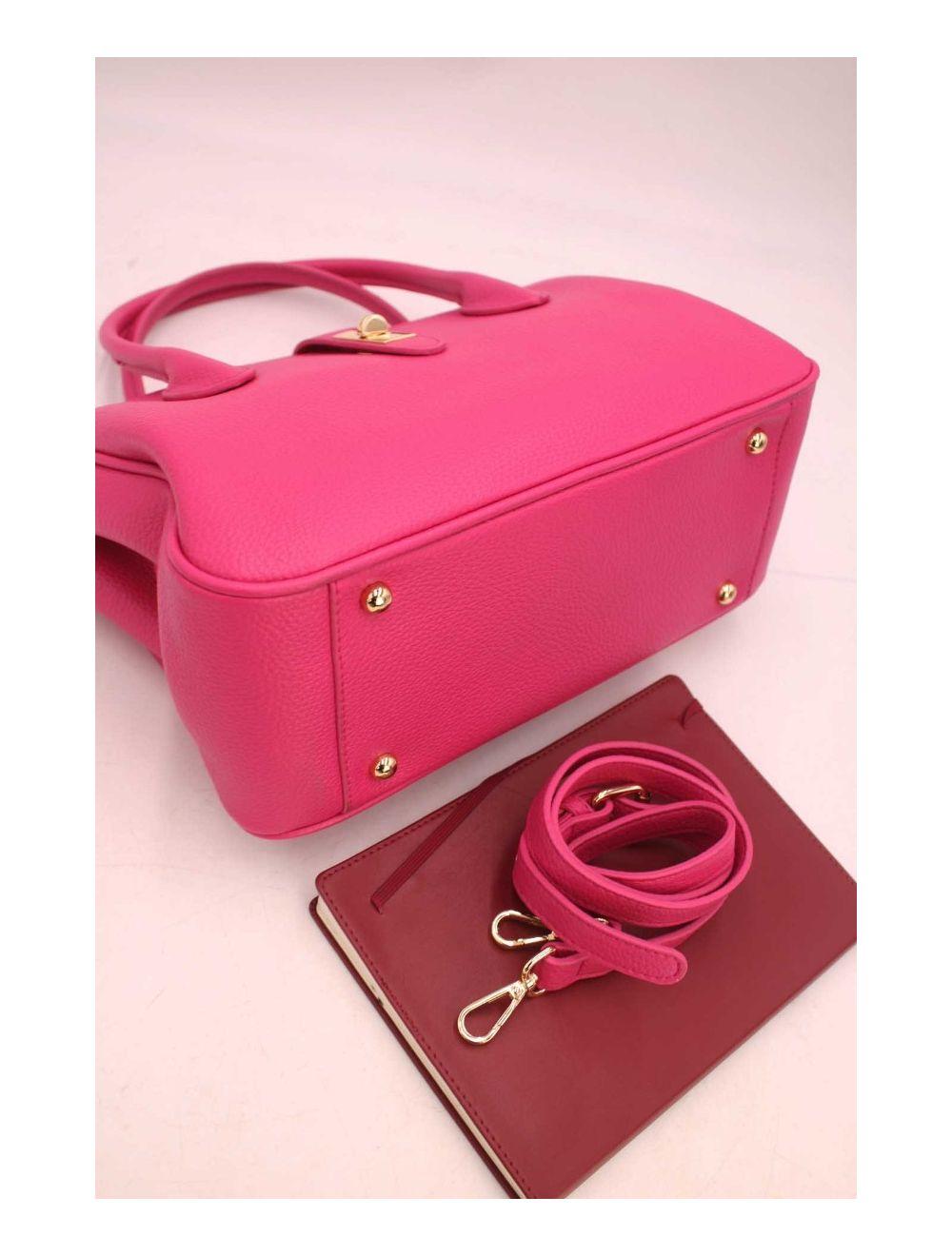 tom&eva Sac à Main Effet Cuir Grainé 6956 -Rose