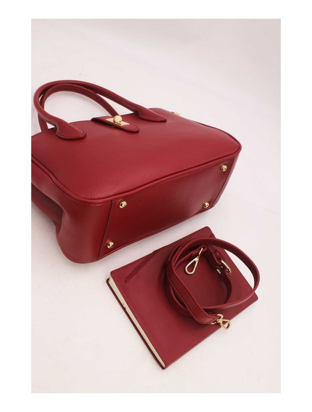 tom&eva Sac à Main Effet Cuir Grainé 6956 -Rouge