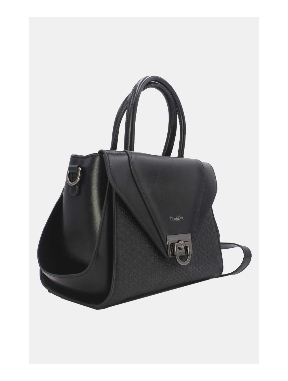 Tom&eva Sac à Main Effet Paille 24B-6117-Noir