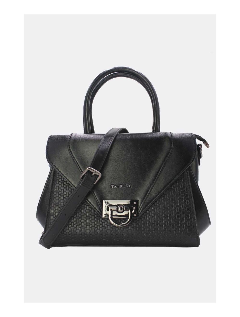 tom&eva Sac à Main Effet Paille 24B-6117-Noir