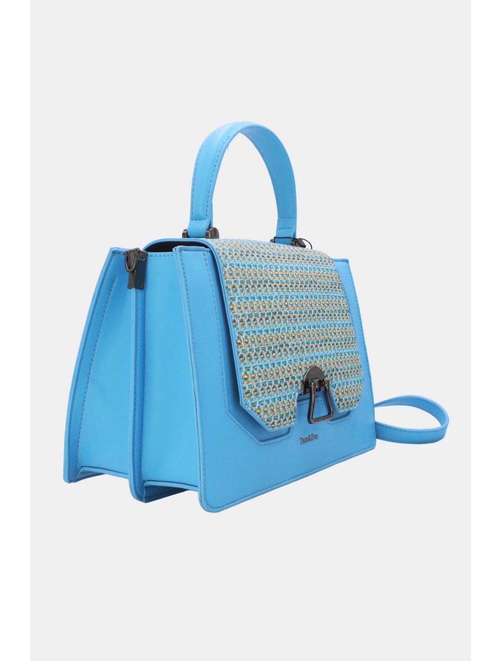 Tom&eva Sac à Main Effet Paille 24B-6129-Bleu
