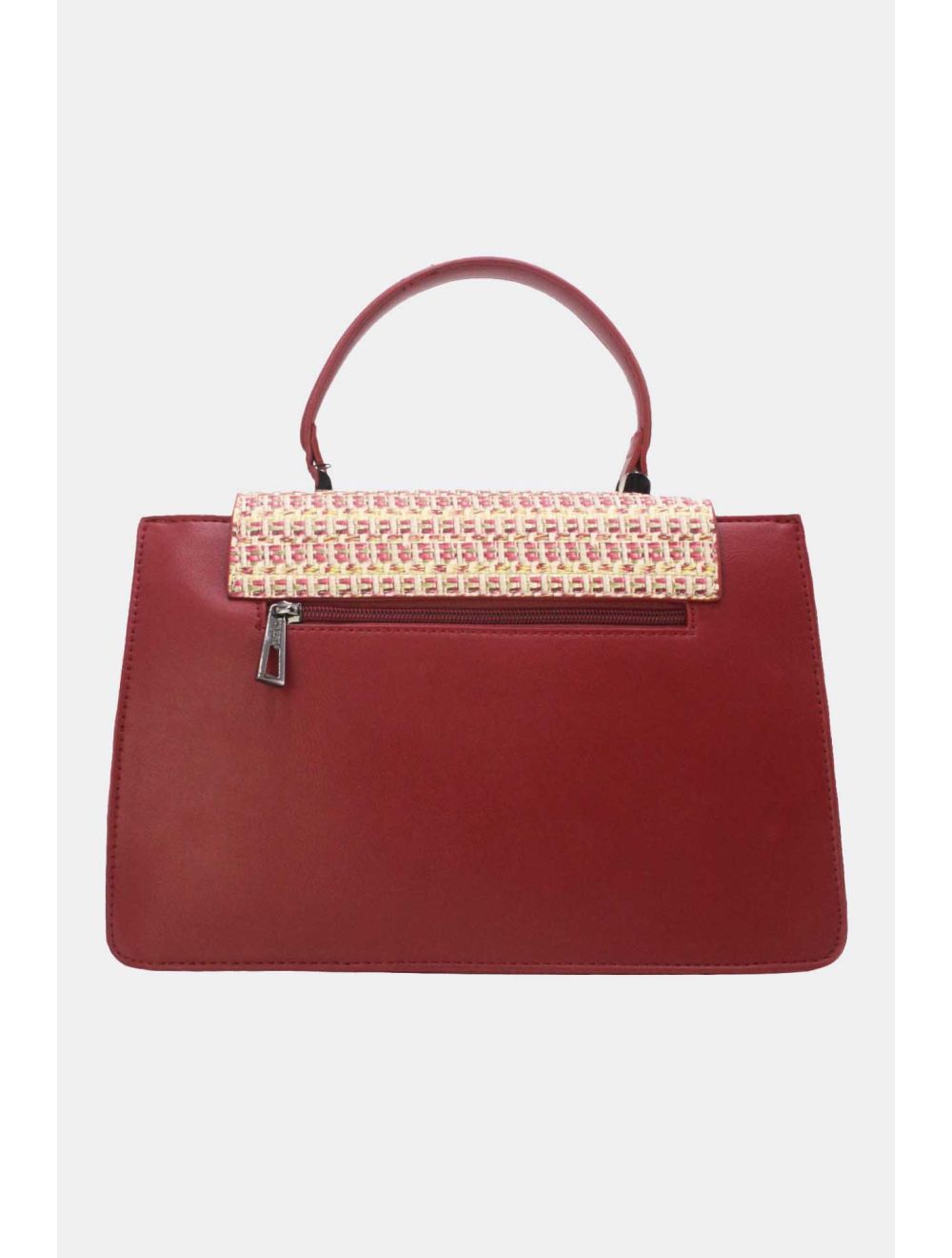 Tom&eva Sac à Main Effet Paille 24B-6129-Burgundy