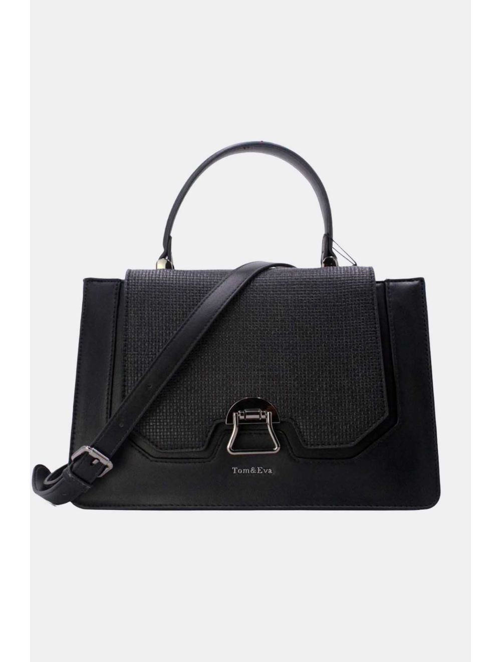 tom&eva Sac à Main Effet Paille 24B-6129-Noir