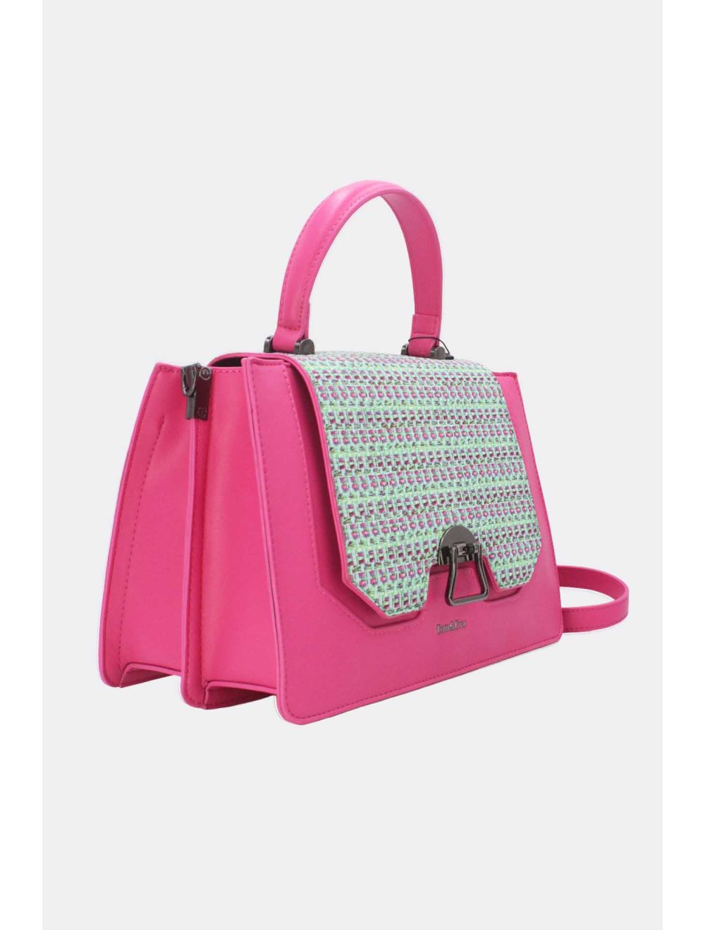 Tom&eva Sac à Main Effet Paille 24B-6129-Pink