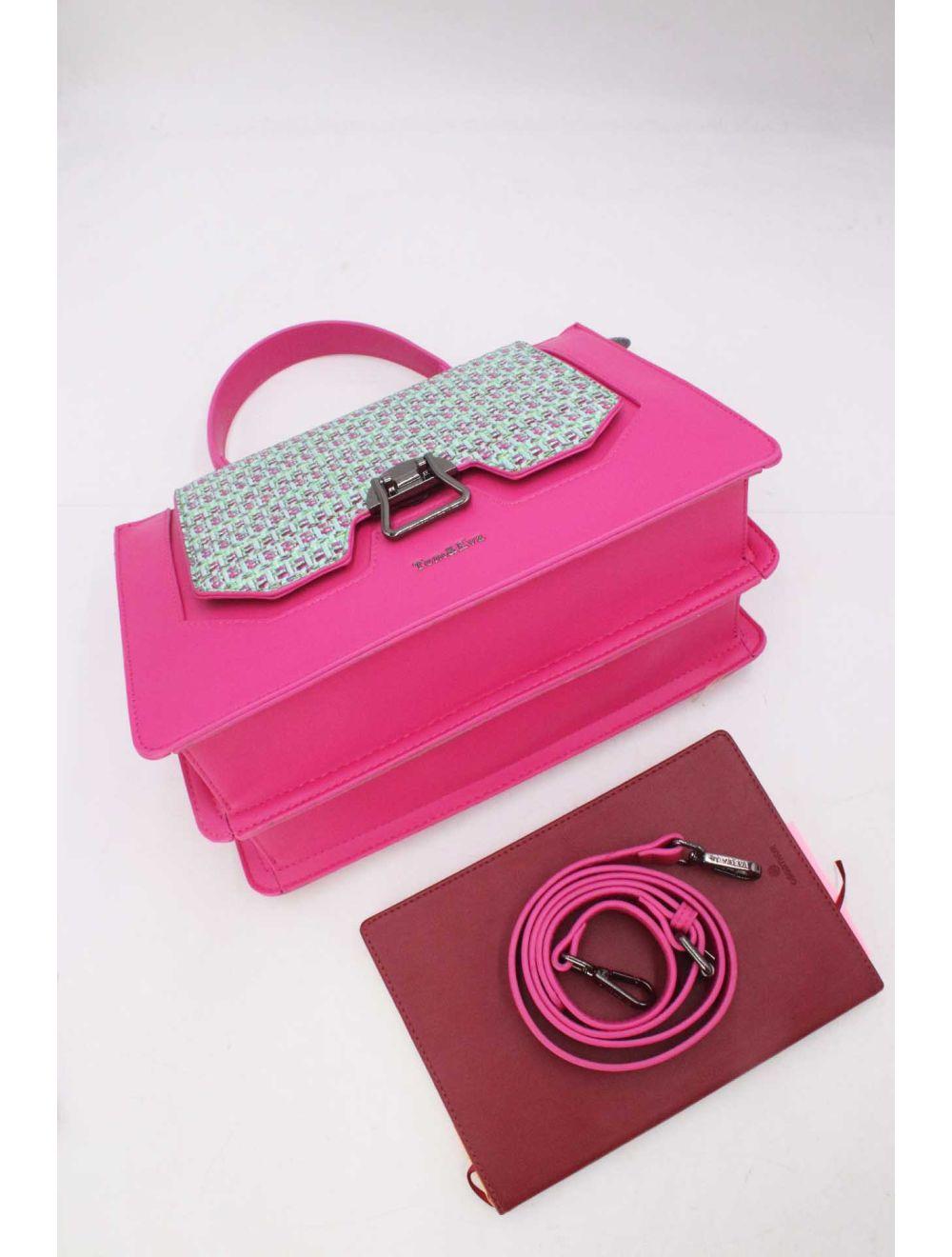 Tom&eva Sac à Main Effet Paille 24B-6129-Pink