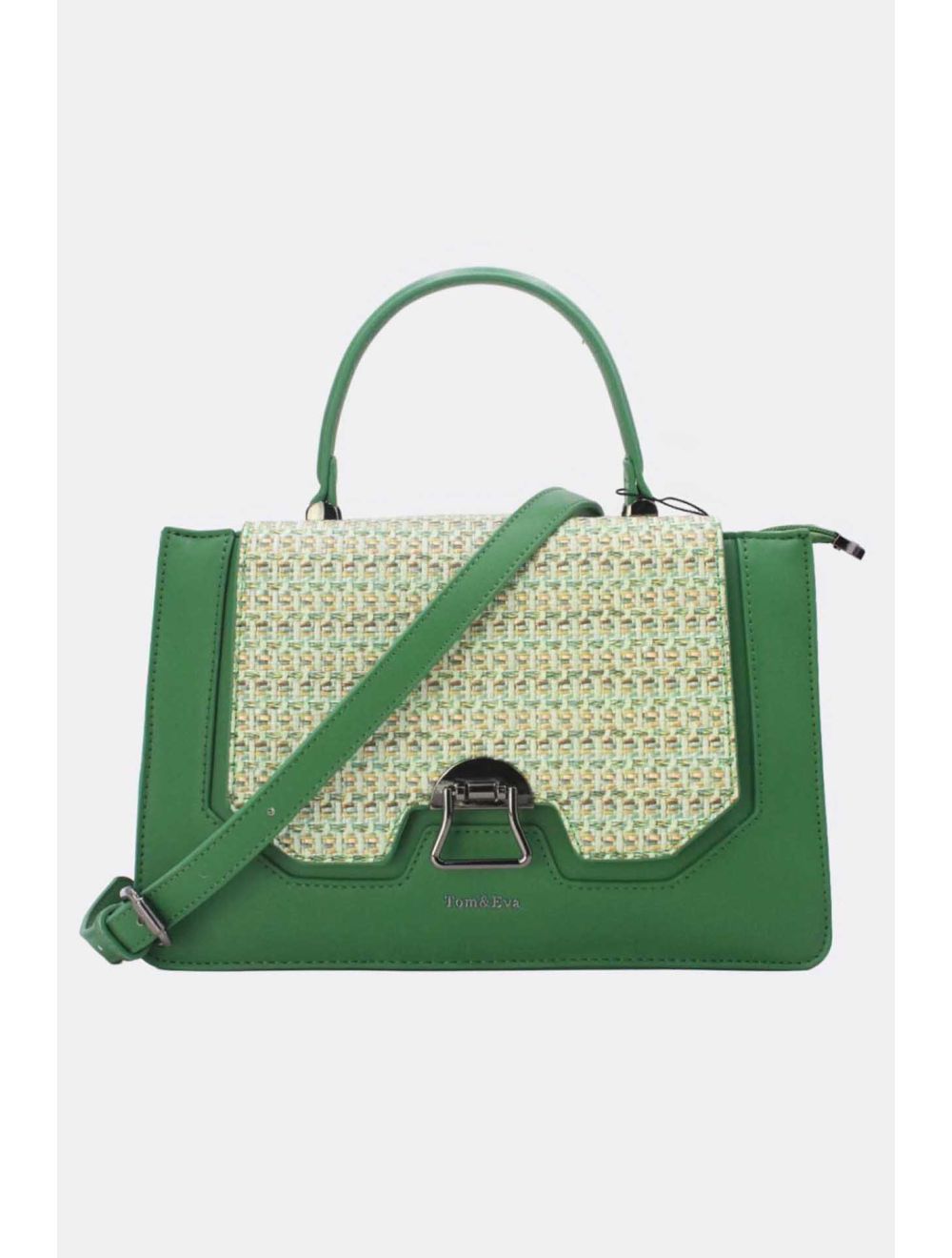 tom&eva Sac à Main Effet Paille 24B-6129-Vert