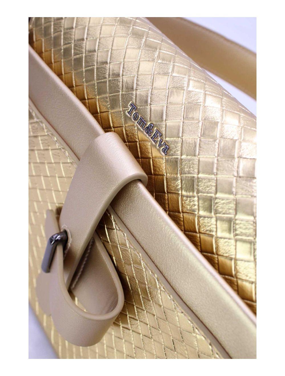 Tom&eva Sac à Main Effet Tissus Tressé 24B-6125-Or