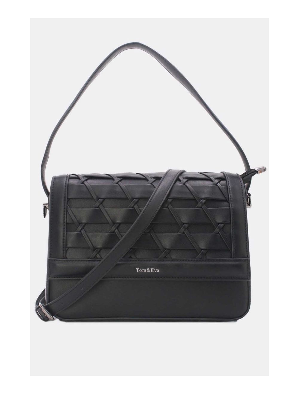 tom&eva Sac à Main Effet Tressé 24B-6091-Noir