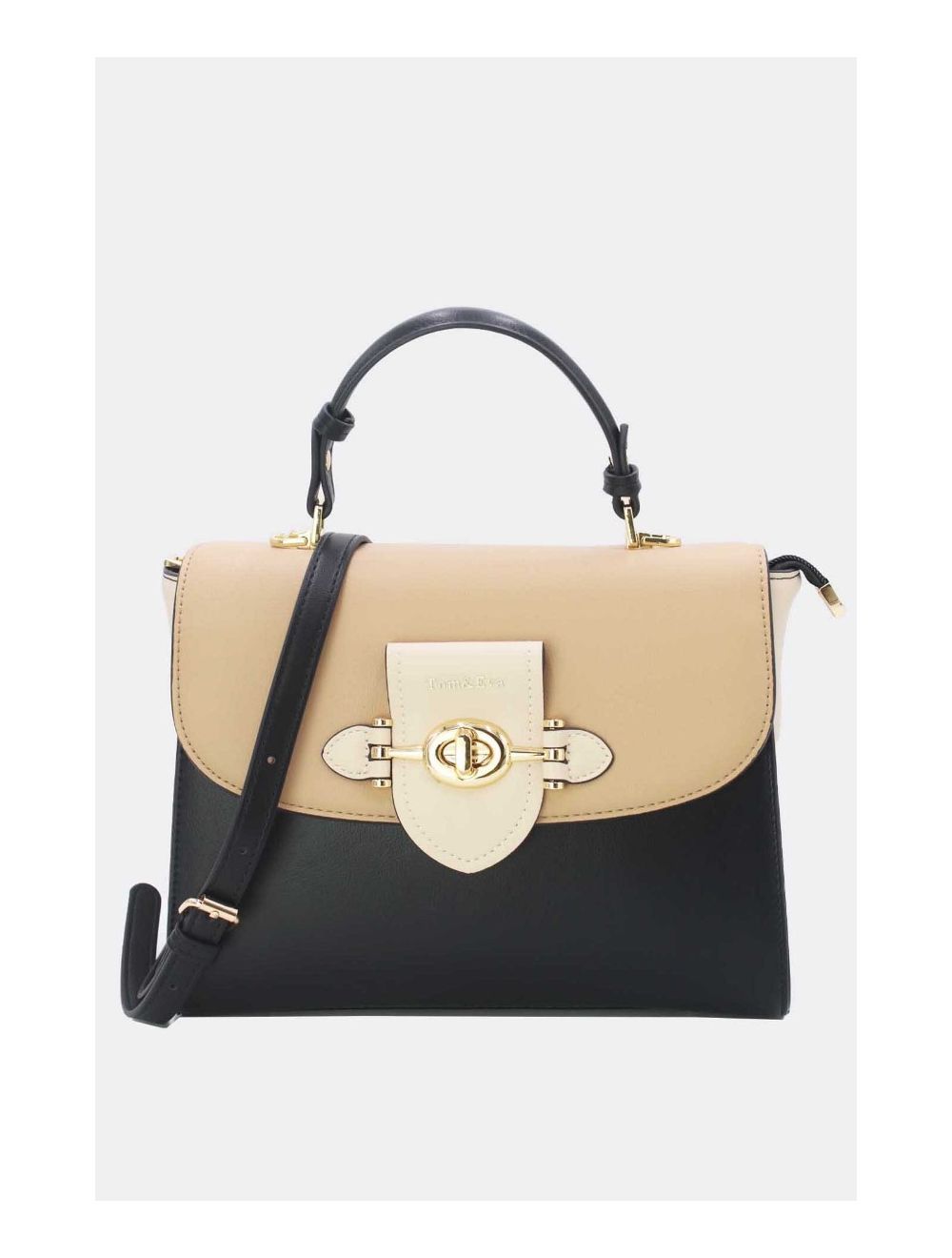 Tom&eva Sac à Main Élégant Tricolors-24B-5895-Noir