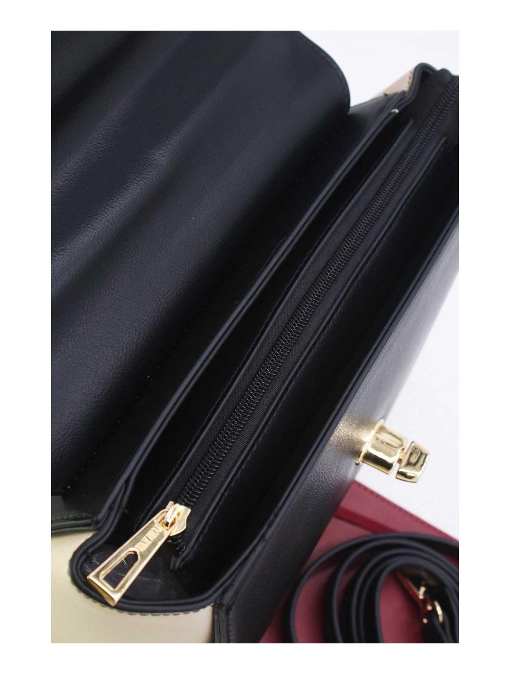 tom&eva Sac à Main Élégant Tricolors-24B-5895-Noir