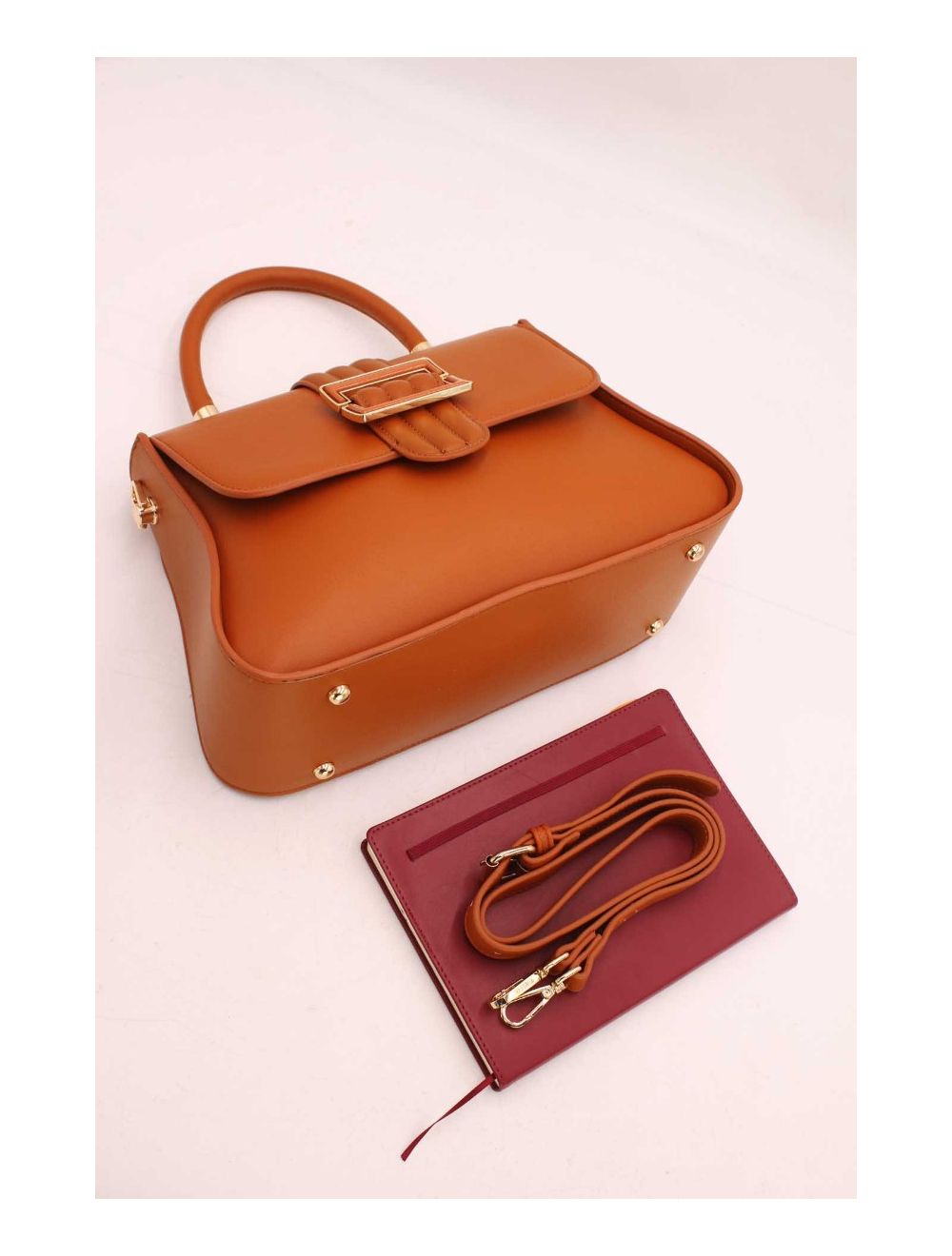 tom&eva Sac à Main Femme Avec Languette 6939-Brown