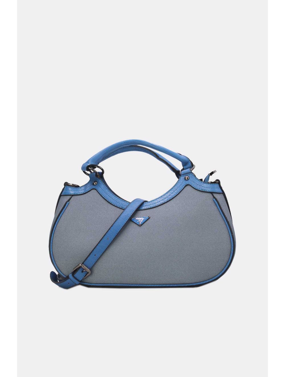 Tom&eva Sac à Main Femme Effet Tissu 24B-6058-Bleu