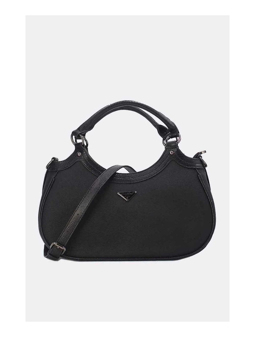 Tom&eva Sac à Main Femme Effet Tissu 24B-6058-Noir