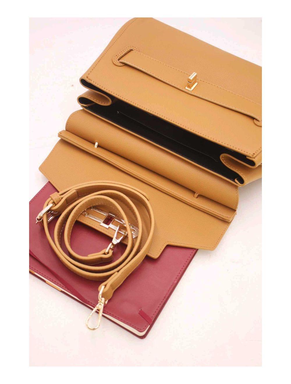 tom&eva Sac à Main Femme Minimaliste 6960-Marron