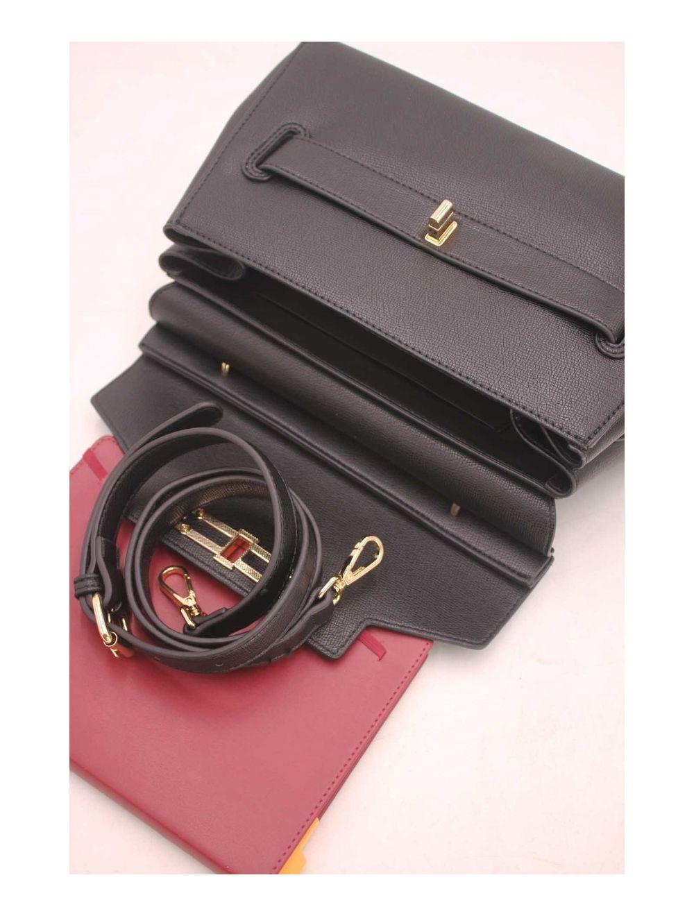 tom&eva Sac à Main Femme Minimaliste 6960-Noir