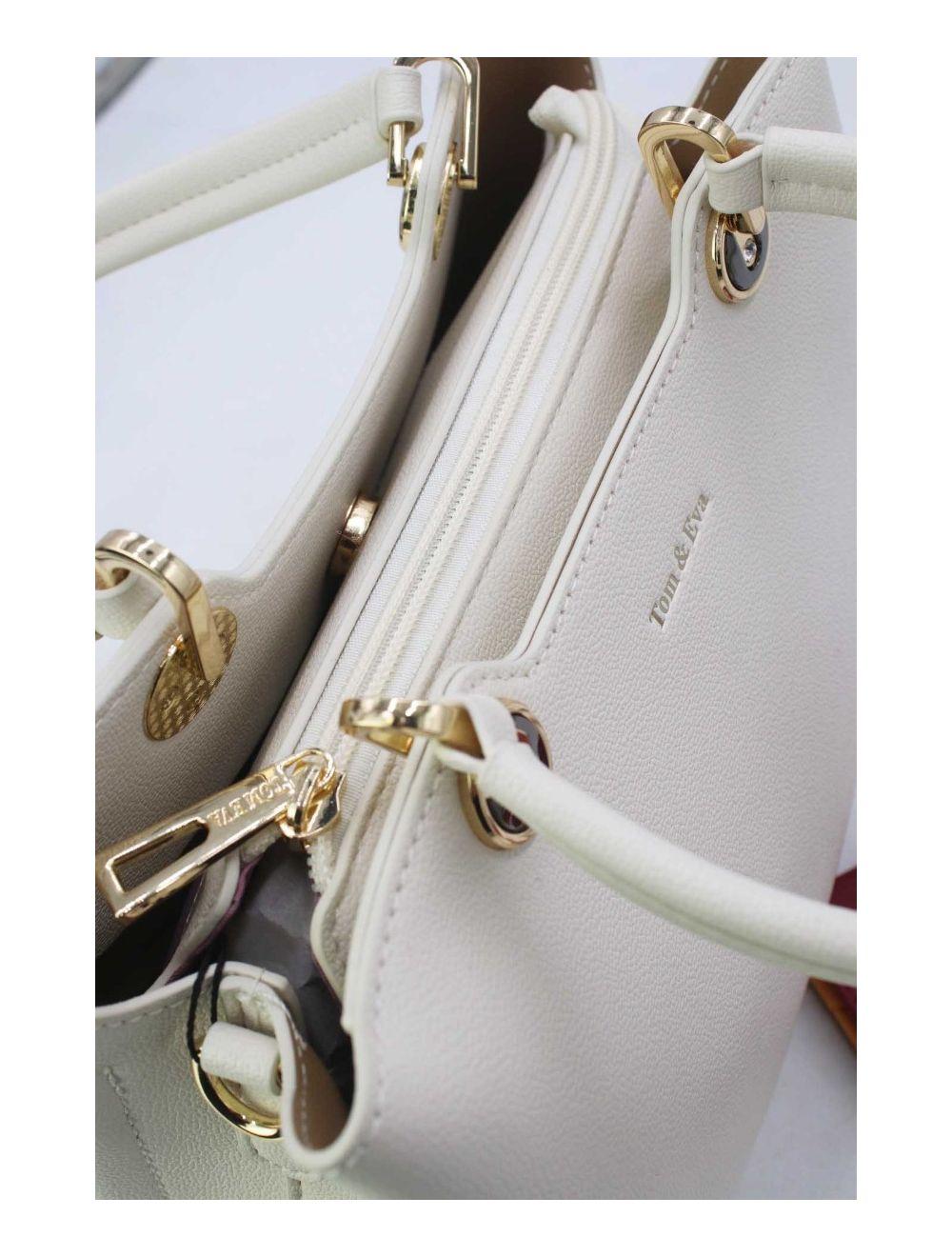 tom&eva Sac à Main Minimaliste 24B-6077-Blanc