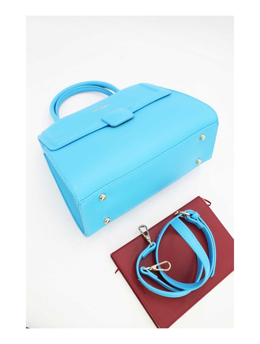 tom&eva Sac à Main Moderne Boucle Carré-6906-Blue