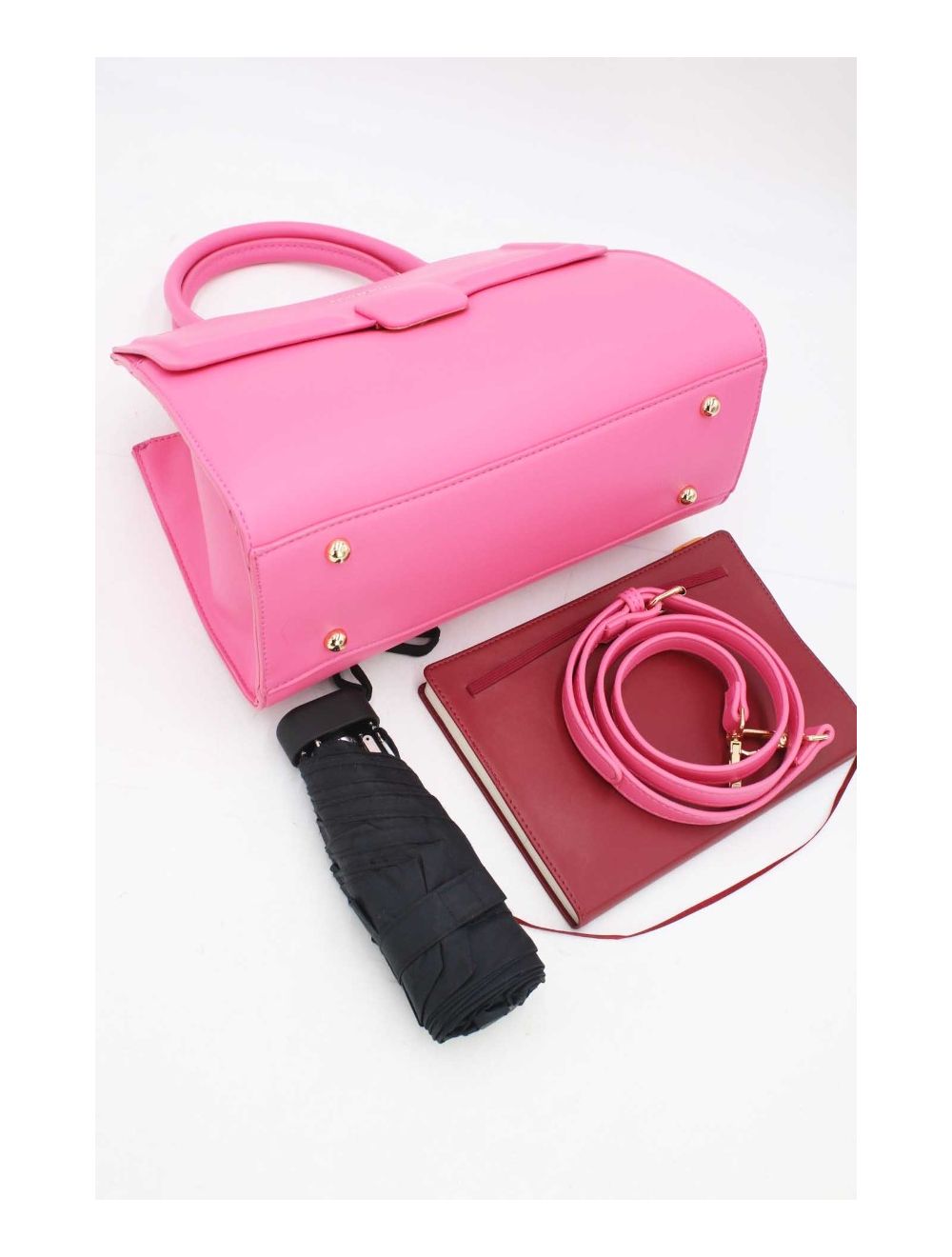 Tom&eva Sac à Main Moderne Boucle Carré-6906-Pink