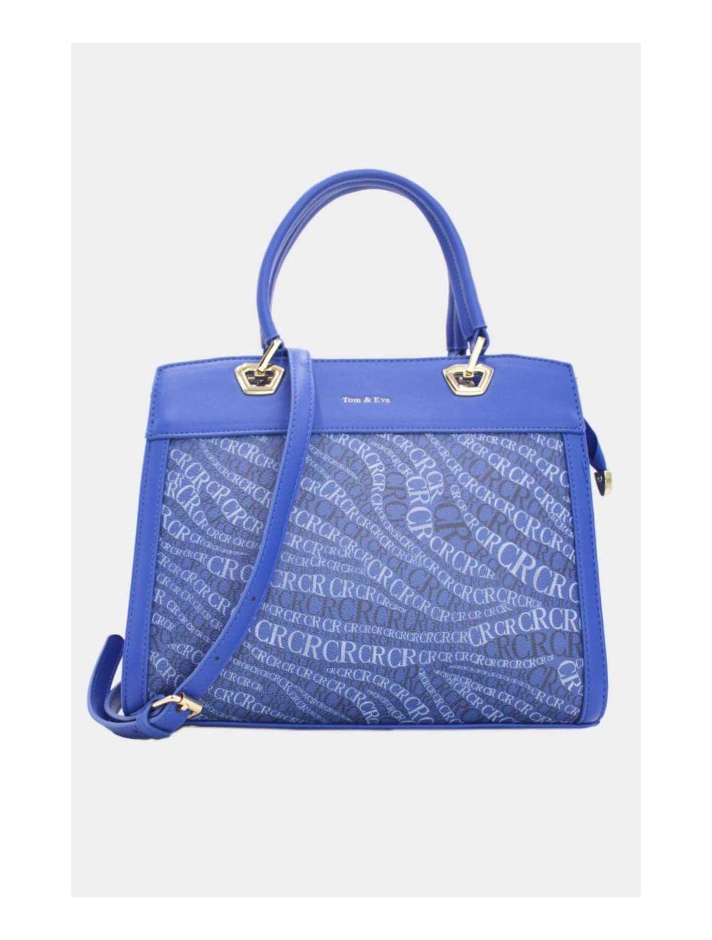 tom&eva Sac à Main Monogramme-22B-5677-Blue